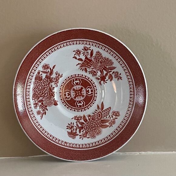 Vintage Spode Fitzhugh Pattern, Red, White, Floral, Set of 4 Teacups & Saucers - Picture 6 of 11